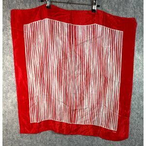 ECHO 25x27 Vintage Red White Striped 100% Silk Scarf